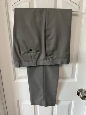 Calvin Klein Men's Gray Dress Slacks - Classic Straight Fit